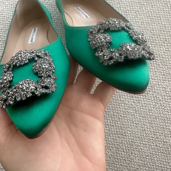 Manolo Blahnik Hangisi flats in green. Size 38 7.5 US. New/unworn. Authentic - Picture 7 of 8